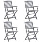 vidaXL Sedie da Giardino Pieghevoli 4pz con Cuscini in Massello Acacia vidaXL Sedie da Giardino Pieghevoli 4pz con Cuscini in Massello Acacia