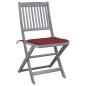 vidaXL Sedie da Giardino Pieghevoli 2pz con Cuscini in Massello Acacia vidaXL Sedie da Giardino Pieghevoli 2pz con Cuscini in Massello Acacia