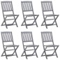 vidaXL Sedie da Giardino Pieghevoli 6pz con Cuscini in Massello Acacia vidaXL Sedie da Giardino Pieghevoli 6pz con Cuscini in Massello Acacia
