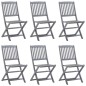 vidaXL Sedie da Giardino Pieghevoli 6pz con Cuscini in Massello Acacia vidaXL Sedie da Giardino Pieghevoli 6pz con Cuscini in Massello Acacia