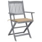vidaXL Sedie da Giardino Pieghevoli 6pz con Cuscini in Massello Acacia vidaXL Sedie da Giardino Pieghevoli 6pz con Cuscini in Massello Acacia