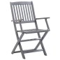 vidaXL Sedie da Giardino Pieghevoli 6pz con Cuscini in Massello Acacia vidaXL Sedie da Giardino Pieghevoli 6pz con Cuscini in Massello Acacia
