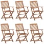 vidaXL Sedie da Giardino Pieghevoli 6 pz con Cuscini Massello Acacia vidaXL Sedie da Giardino Pieghevoli 6 pz con Cuscini Massello Acacia