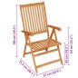 vidaXL Sedie Giardino 4 pz con Cuscini Rossi a Quadri Massello di Teak vidaXL Sedie Giardino 4 pz con Cuscini Rossi a Quadri Massello di Teak