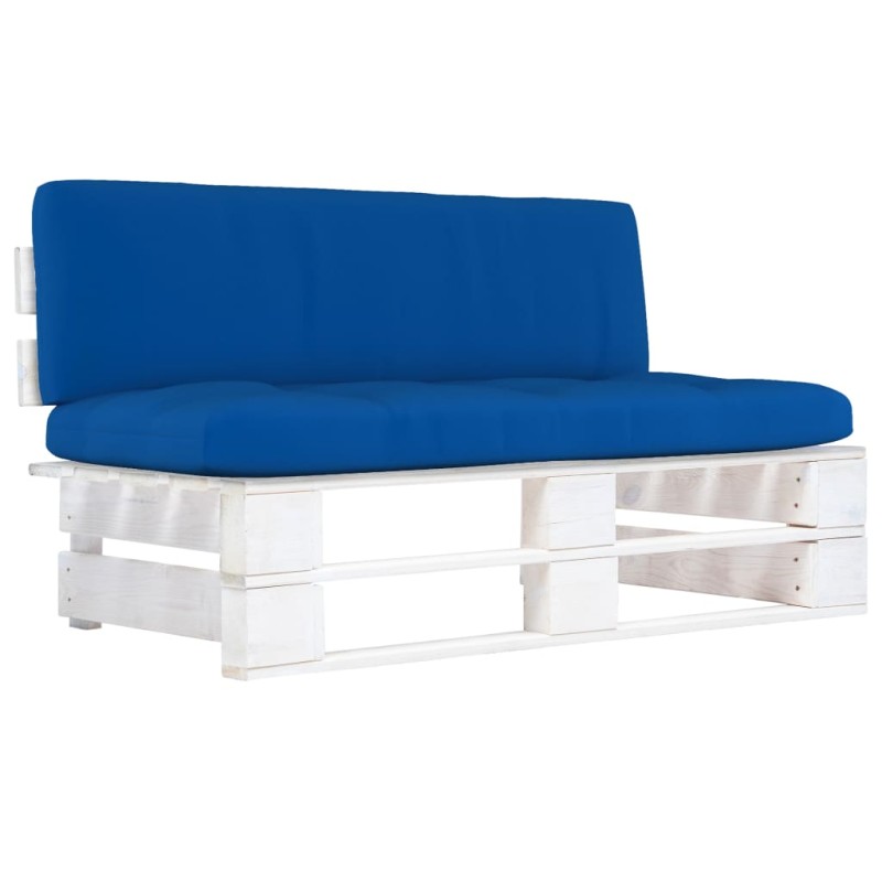 vidaXL Divano Centrale da Giardino Pallet Legno Pino Impregnato Bianco