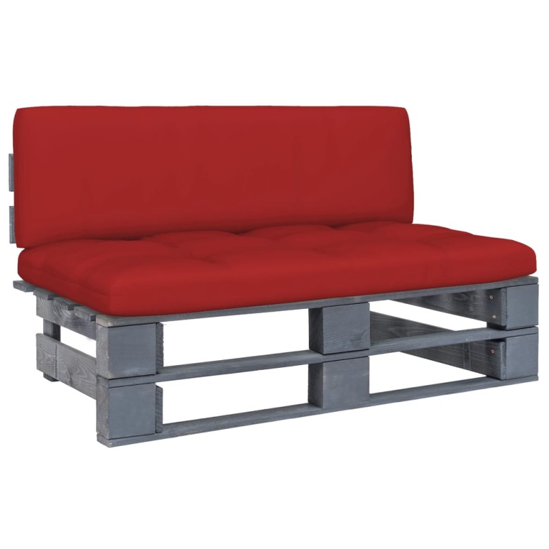 vidaXL Divano Centrale da Giardino Pallet Legno Pino Impregnato Grigio vidaXL Divano Centrale da Giardino Pallet Legno Pino Impregnato Grigio