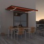 vidaXL Tenda Automatica Sensore Vento e LED 400x350 cm Arancio Marrone vidaXL Tenda Automatica Sensore Vento e LED 400x350 cm Arancio Marrone