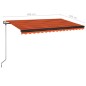 vidaXL Tenda Automatica Sensore Vento e LED 400x350 cm Arancio Marrone vidaXL Tenda Automatica Sensore Vento e LED 400x350 cm Arancio Marrone