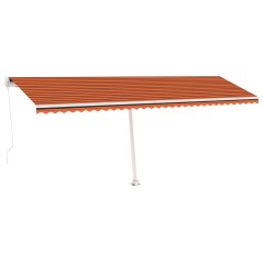 vidaXL Tenda da Sole Retrattile Manuale LED 600x350 cm Arancio Marrone
