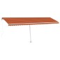 vidaXL Tenda da Sole Retrattile Manuale LED 600x350 cm Arancio Marrone