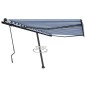 vidaXL Tenda Retrattile Manuale con Palo 450x300 cm Blu/Bianca vidaXL Tenda Retrattile Manuale con Palo 450x300 cm Blu/Bianca