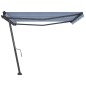 vidaXL Tenda Retrattile Manuale con Palo 450x300 cm Blu/Bianca vidaXL Tenda Retrattile Manuale con Palo 450x300 cm Blu/Bianca