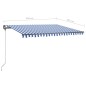vidaXL Tenda Retrattile Manuale con Palo 450x300 cm Blu/Bianca vidaXL Tenda Retrattile Manuale con Palo 450x300 cm Blu/Bianca