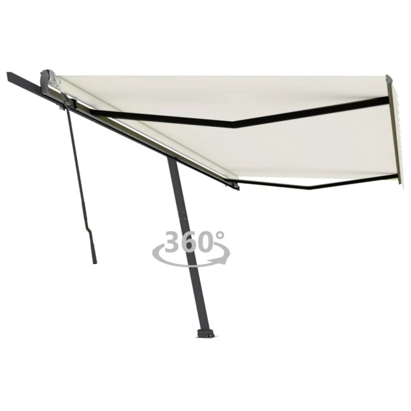 vidaXL Tenda da Sole Manuale Autoportante 500x300 cm Crema vidaXL Tenda da Sole Manuale Autoportante 500x300 cm Crema