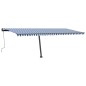 vidaXL Tenda da Sole Autoportante Manuale 600x300 cm Blu Bianca vidaXL Tenda da Sole Autoportante Manuale 600x300 cm Blu Bianca