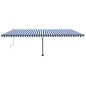 vidaXL Tenda da Sole Autoportante Manuale 600x300 cm Blu Bianca vidaXL Tenda da Sole Autoportante Manuale 600x300 cm Blu Bianca