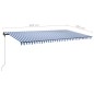 vidaXL Tenda da Sole Autoportante Manuale 600x300 cm Blu Bianca vidaXL Tenda da Sole Autoportante Manuale 600x300 cm Blu Bianca
