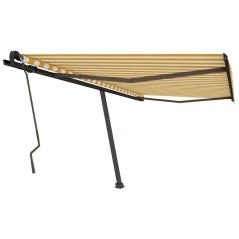vidaXL Tenda da Sole Manuale Autoportante 450x350 cm Gialla/Bianca