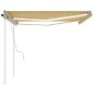 vidaXL Tenda da Sole Retrattile Manuale con LED 4x3 m Gialla e Bianca