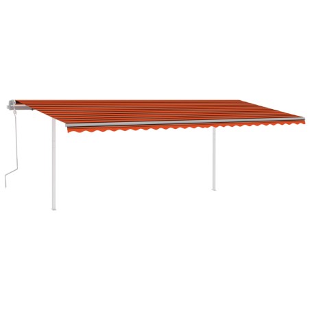 vidaXL Tenda da Sole Retrattile Manuale con LED 6x3m Arancione Marrone