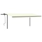vidaXL Tenda da Sole Retrattile Manuale con Pali 5x3 m Crema vidaXL Tenda da Sole Retrattile Manuale con Pali 5x3 m Crema