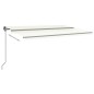 vidaXL Tenda da Sole Retrattile Manuale con Pali 5x3 m Crema vidaXL Tenda da Sole Retrattile Manuale con Pali 5x3 m Crema