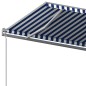 vidaXL Tenda da Sole Retrattile Manuale con Pali 6x3 m Blu e Bianco vidaXL Tenda da Sole Retrattile Manuale con Pali 6x3 m Blu e Bianco