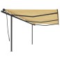 vidaXL Tenda da Sole Retrattile Manuale con Pali 6x3,5 m Gialla Bianca vidaXL Tenda da Sole Retrattile Manuale con Pali 6x3,5 m Gialla Bianca