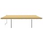 vidaXL Tenda da Sole Retrattile Manuale con Pali 6x3,5 m Gialla Bianca vidaXL Tenda da Sole Retrattile Manuale con Pali 6x3,5 m Gialla Bianca