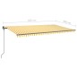 vidaXL Tenda da Sole Retrattile Manuale con Pali 6x3,5 m Gialla Bianca vidaXL Tenda da Sole Retrattile Manuale con Pali 6x3,5 m Gialla Bianca