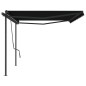 vidaXL Tenda da Sole Retrattile Manuale con Pali 5x3,5 m Antracite vidaXL Tenda da Sole Retrattile Manuale con Pali 5x3,5 m Antracite