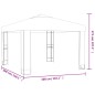 vidaXL Gazebo con Tetto Doppio e Luci LED 3x3x2,7 m Grigio Talpa vidaXL Gazebo con Tetto Doppio e Luci LED 3x3x2,7 m Grigio Talpa
