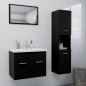 vidaXL Set Mobili da Bagno Nero in Truciolato vidaXL Set Mobili da Bagno Nero in Truciolato