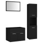 vidaXL Set Mobili da Bagno Nero in Truciolato vidaXL Set Mobili da Bagno Nero in Truciolato