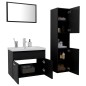 vidaXL Set Mobili da Bagno Nero in Truciolato vidaXL Set Mobili da Bagno Nero in Truciolato