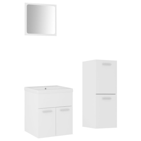 vidaXL Set Mobili da Bagno Bianco in Legno Multistrato