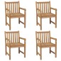 vidaXL Sedie da Giardino 4 pz con Cuscini Rossi in Massello di Teak vidaXL Sedie da Giardino 4 pz con Cuscini Rossi in Massello di Teak
