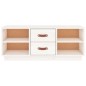 Mobile Porta TV Bianco 100x34x40 cm in Legno Massello di Pino
