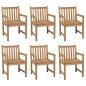 vidaXL Sedie da Giardino 6 pz con Cuscini Rossi in Massello di Teak vidaXL Sedie da Giardino 6 pz con Cuscini Rossi in Massello di Teak