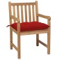 vidaXL Sedie da Giardino 6 pz con Cuscini Rossi in Massello di Teak vidaXL Sedie da Giardino 6 pz con Cuscini Rossi in Massello di Teak