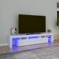 vidaXL Mobile Porta TV con Luci LED Bianco Lucido 200x36,5x40 cm vidaXL Mobile Porta TV con Luci LED Bianco Lucido 200x36,5x40 cm