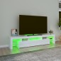 vidaXL Mobile Porta TV con Luci LED Bianco Lucido 200x36,5x40 cm vidaXL Mobile Porta TV con Luci LED Bianco Lucido 200x36,5x40 cm