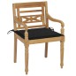 vidaXL Sedie Batavia con Cuscini 4 pz in Legno Massello di Teak vidaXL Sedie Batavia con Cuscini 4 pz in Legno Massello di Teak