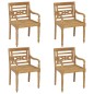 vidaXL Sedie Batavia con Cuscini 4 pz in Legno Massello di Teak vidaXL Sedie Batavia con Cuscini 4 pz in Legno Massello di Teak