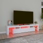 vidaXL Mobile Porta TV con Luci LED Bianco Lucido 200x36,5x40 cm vidaXL Mobile Porta TV con Luci LED Bianco Lucido 200x36,5x40 cm