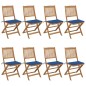 vidaXL Sedie da Giardino Pieghevoli 8 pz con Cuscini Massello Acacia vidaXL Sedie da Giardino Pieghevoli 8 pz con Cuscini Massello Acacia
