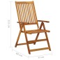 vidaXL Sedie da Giardino Pieghevoli con Cuscini 8 pz Massello Acacia vidaXL Sedie da Giardino Pieghevoli con Cuscini 8 pz Massello Acacia