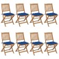 vidaXL Sedie da Giardino Pieghevoli 8 pz con Cuscini Massello Acacia vidaXL Sedie da Giardino Pieghevoli 8 pz con Cuscini Massello Acacia