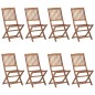 vidaXL Sedie da Giardino Pieghevoli 8 pz con Cuscini Massello Acacia vidaXL Sedie da Giardino Pieghevoli 8 pz con Cuscini Massello Acacia