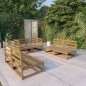 vidaXL Set Salotto da Giardino 6pz Marrone Ambra Legno Massello Pino